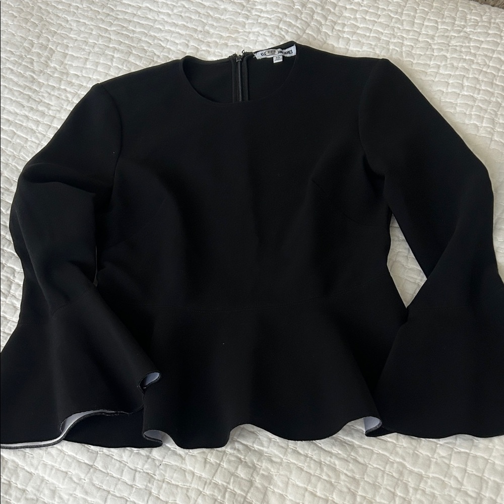 Elizabeth & James- Elegant Black Peplum Top - Picture 5 of 7